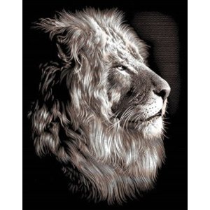 画像1: エッチングアートB（ゴールド） 獅子 