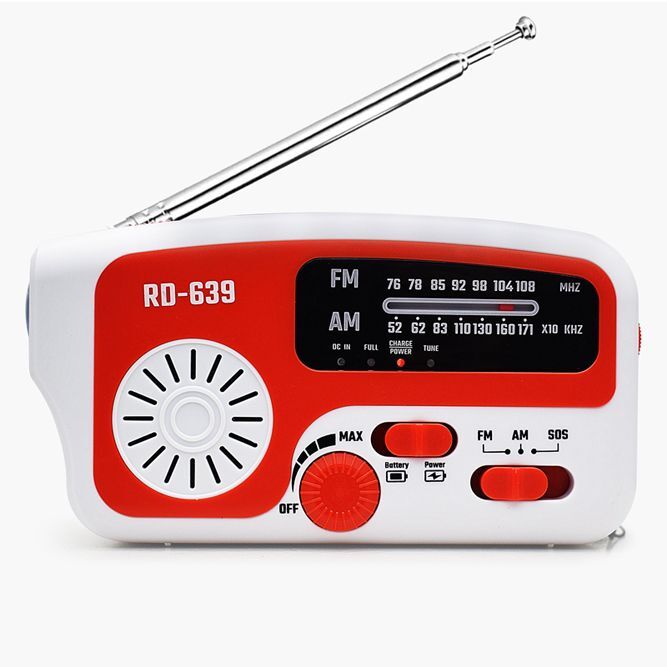 画像1: 非常用手回し充電 防災ラジオ(AM/FM)ライト RD-639
